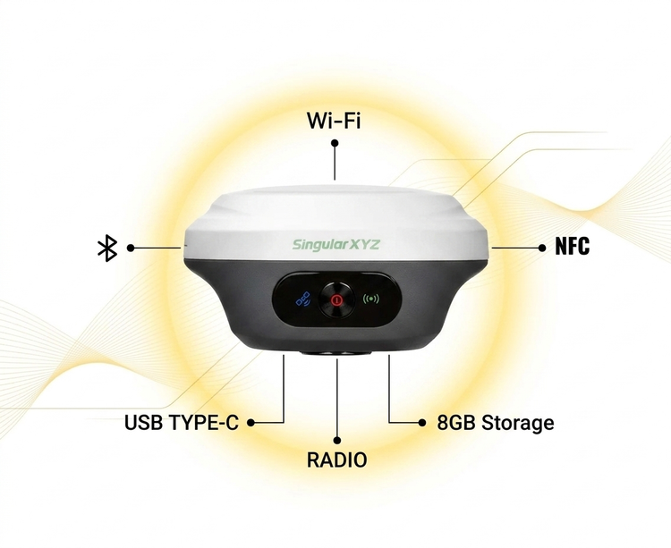 گیرنده GNSS مولتیفرکانس SINGULAR مدل ORION ONE با لیزر